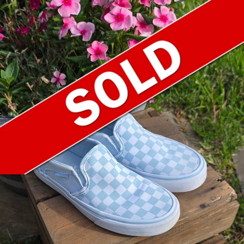 Women's Vans Checkered Slip-On Sneakers Size 6.5 Good Condition!